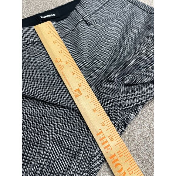 Express womens columnist barley boot pants sz 4R 9” rise black white trousers - Picture 7 of 12